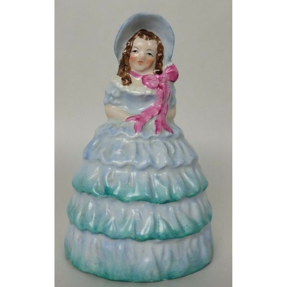 Vintage W.H. Goss Southern Belle Girl in Blue Dress Bell England - Picture 1 of 7